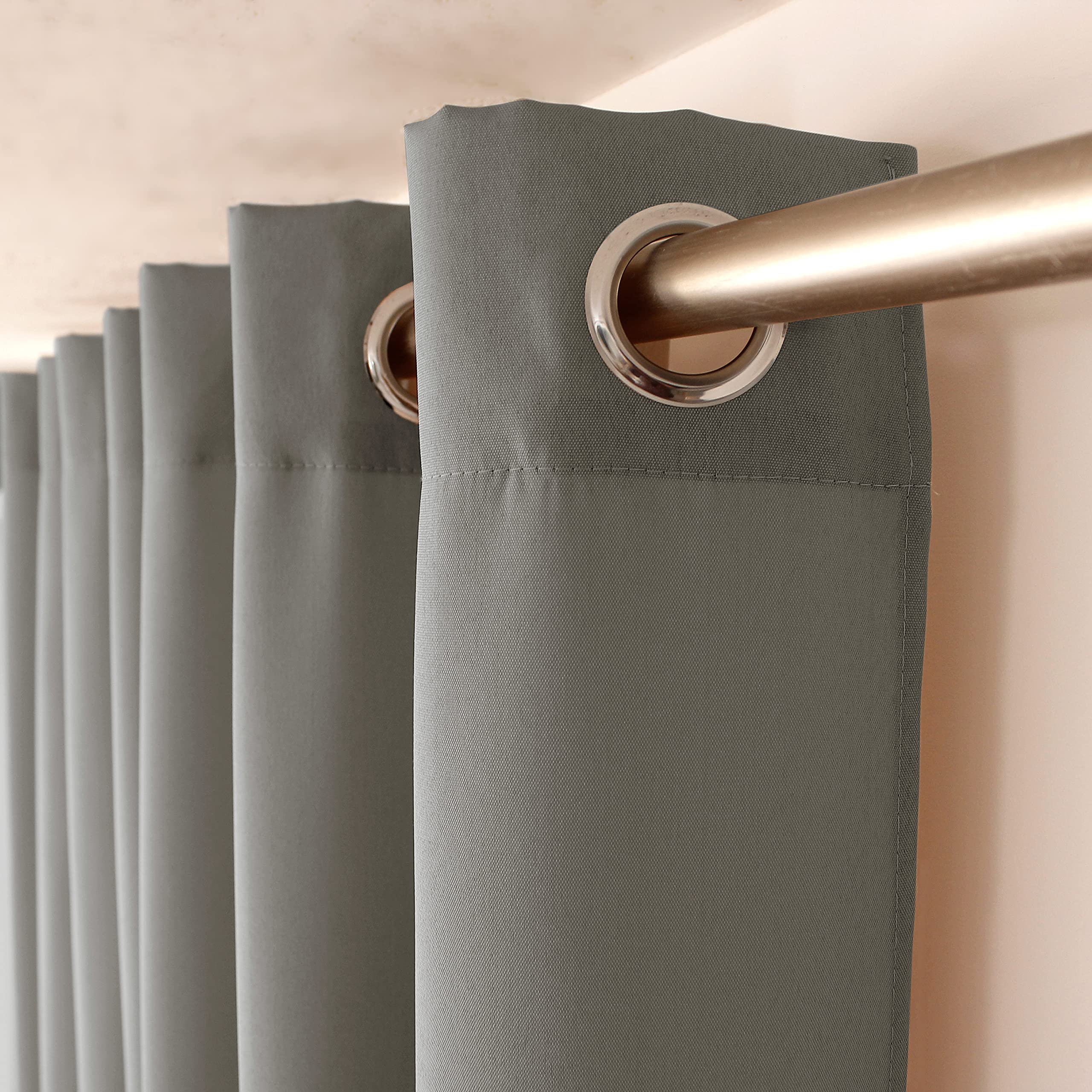 ED ENJOY HOME Tenda Satinata Giallo Senape 140x240 Cm - 100% Poliestere Con Occhielli Argentati - Certificata OEKO-TEX - 4