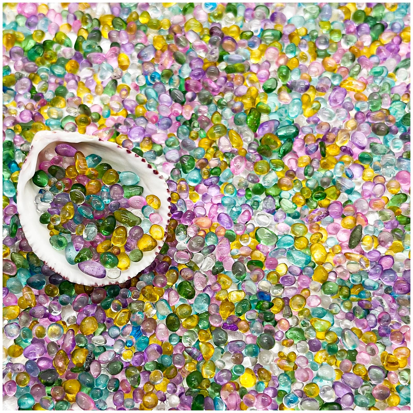 BXI 2.2 Lbs Small Aquarium Substrate Gravel Sand, Polished Smooth Fish Tank Gravel, Colorfast Uncoated Vibrant Blue Sea Glass, Decorative Stones for