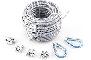 463771 1/8-in x 3/16-in x 50 ft PVC Coated Steel Cable Wire Rope Kit