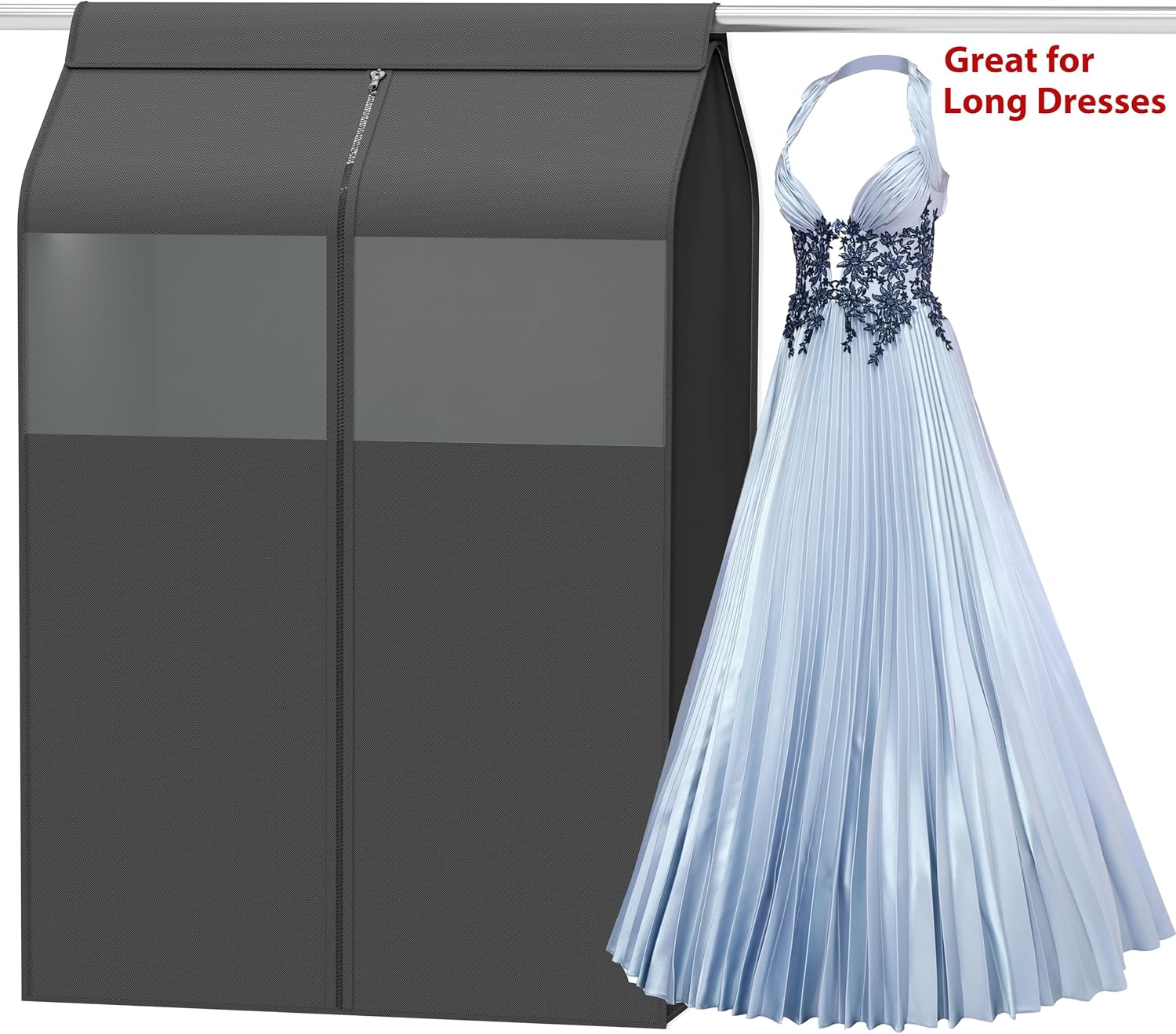 Simple Houseware 30"W x 54"H Garment Cover with Bottom Seal & Clear Window