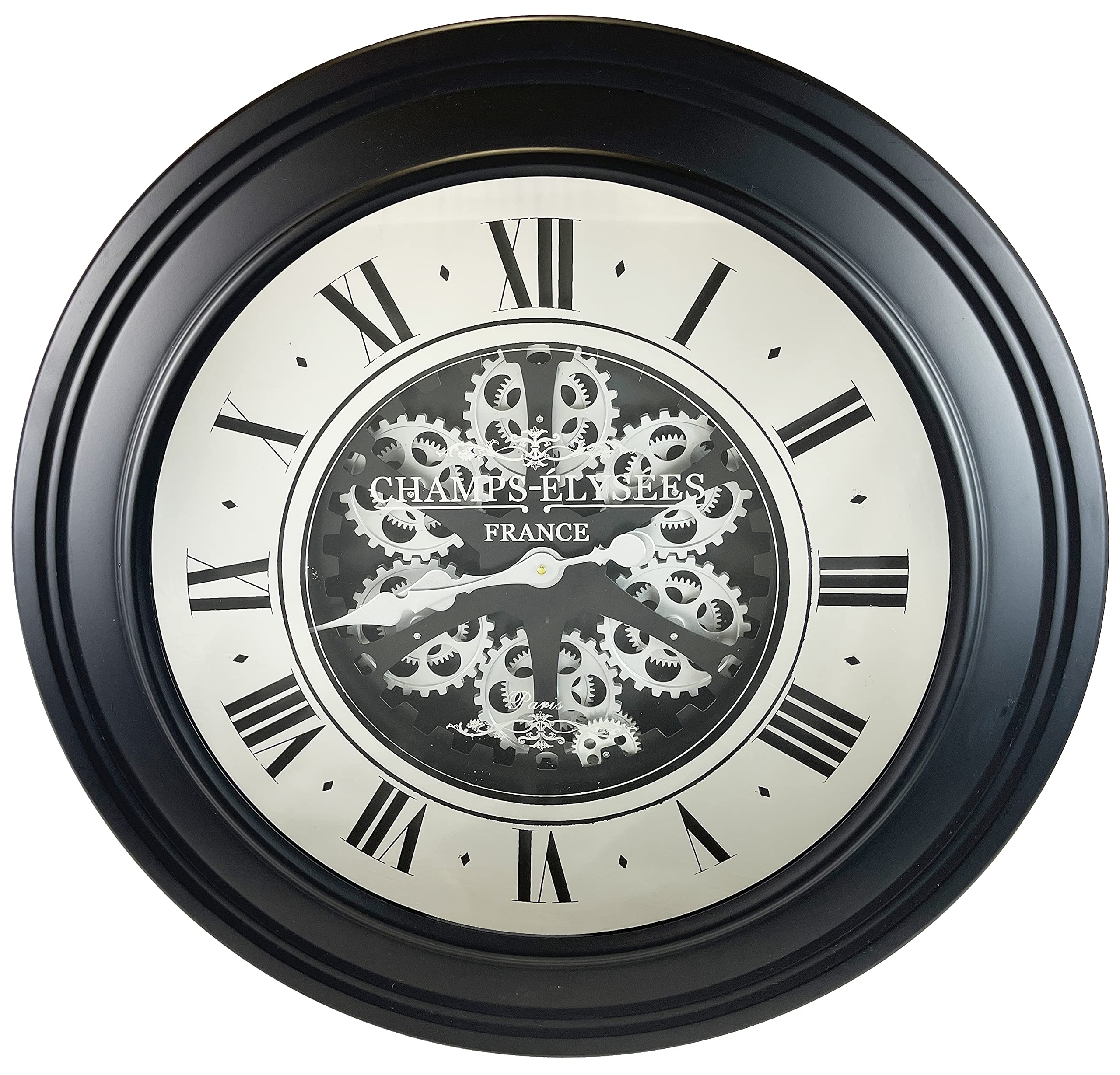 Sassy Home Large Black Metal Frame Mirrored Face Champs Elysees