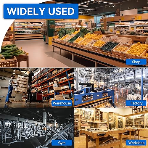 Miniatura 8 de Paquete de 2 luces LED UFO de alta bahía de 150 W (equivalente a 600 W MHHPS), 21000 lm, luz diurna de 5000 K, lámpara comercial impermeable IP65