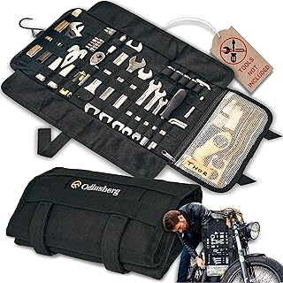 Heavy duty motorcycle tool roll bag - Tools NOT included - Empty small tool bag and roll up wrench organizer tool pouch wi...