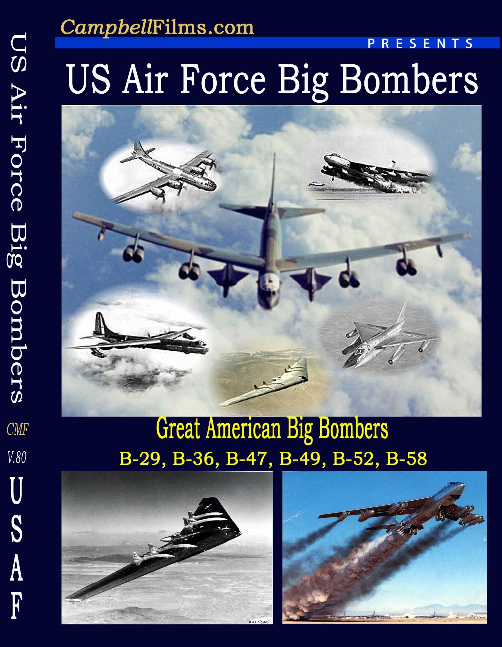B-29, B-36, B-49, B-52, and B-58USAF Big American Bomber DVD B-29 B-36 B-47 B-49 B-52 B-58 Historical old Films Newsreels DVD