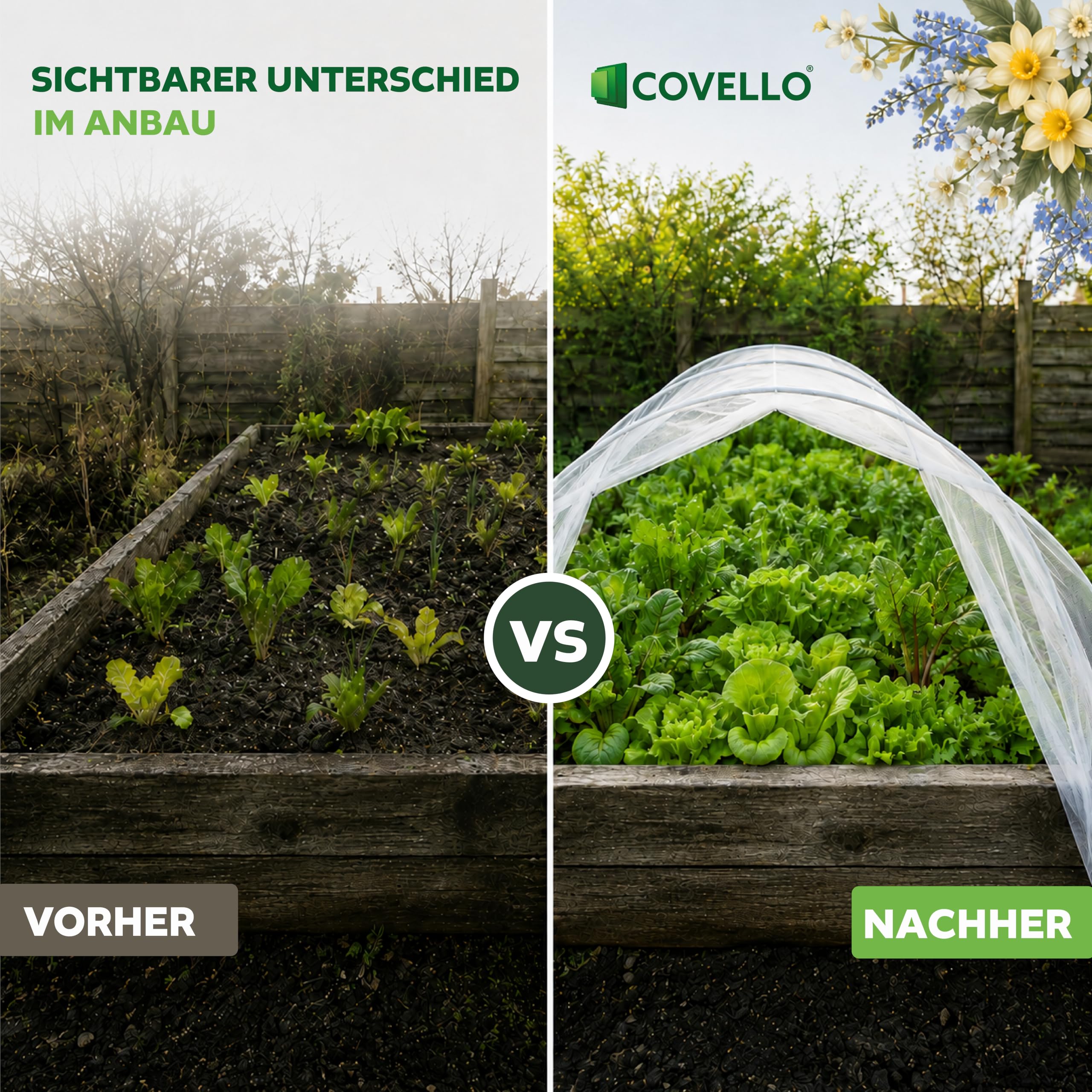 Covello Manta Termica para Plantas, Tejido agrícola de Invierno 30g/m²
