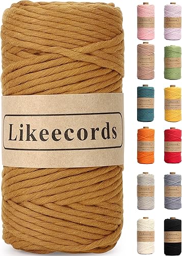 Miniatura 8 de Likeecords Cuerda de macramé de un solo hilo de 0.157 in, cuerda de algodón colorido para colgar en la pared, ganchos de plantas, para manualidades