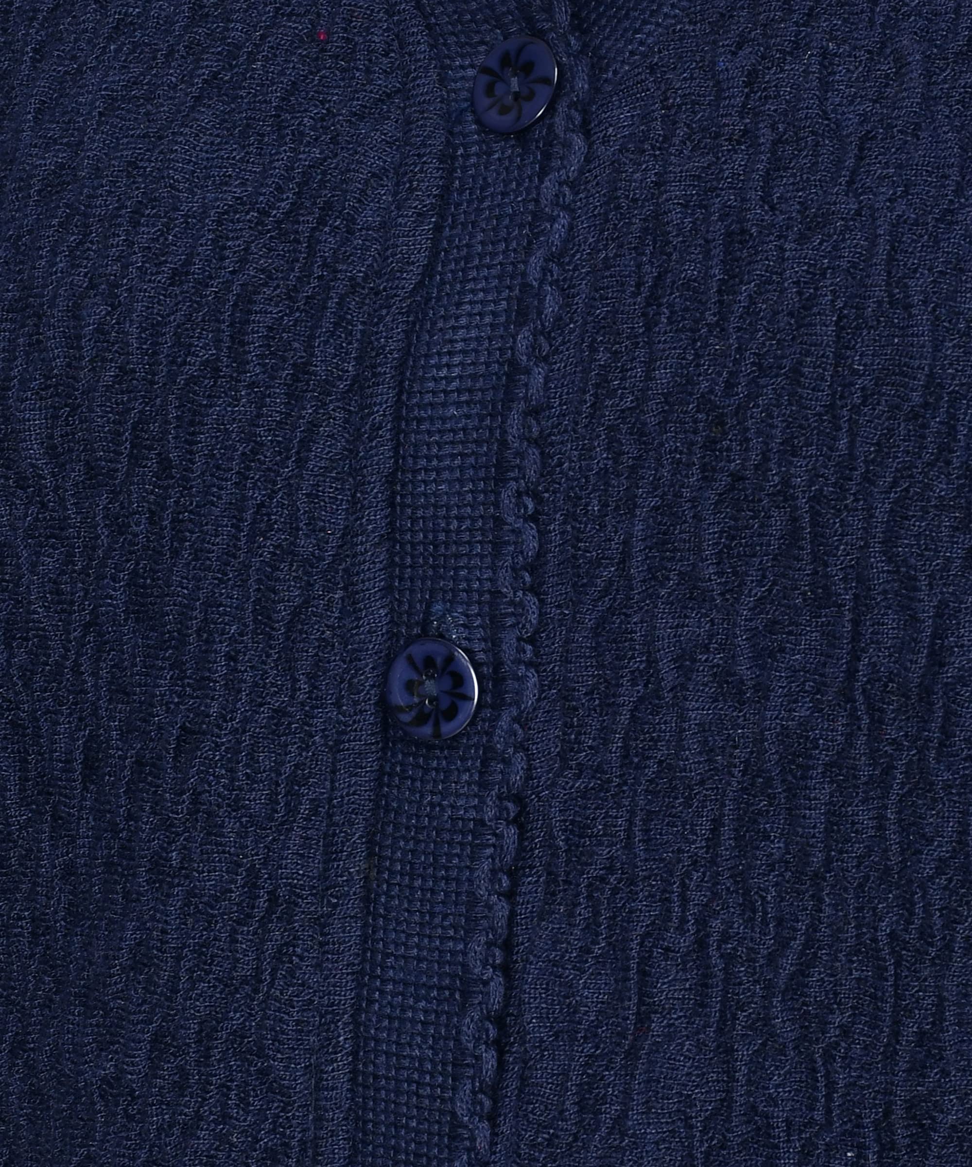 eKools Women's Winterwear Woolen V-Neck Sweater Cardigans (3XL, Navy) - Image 6 thumbnail