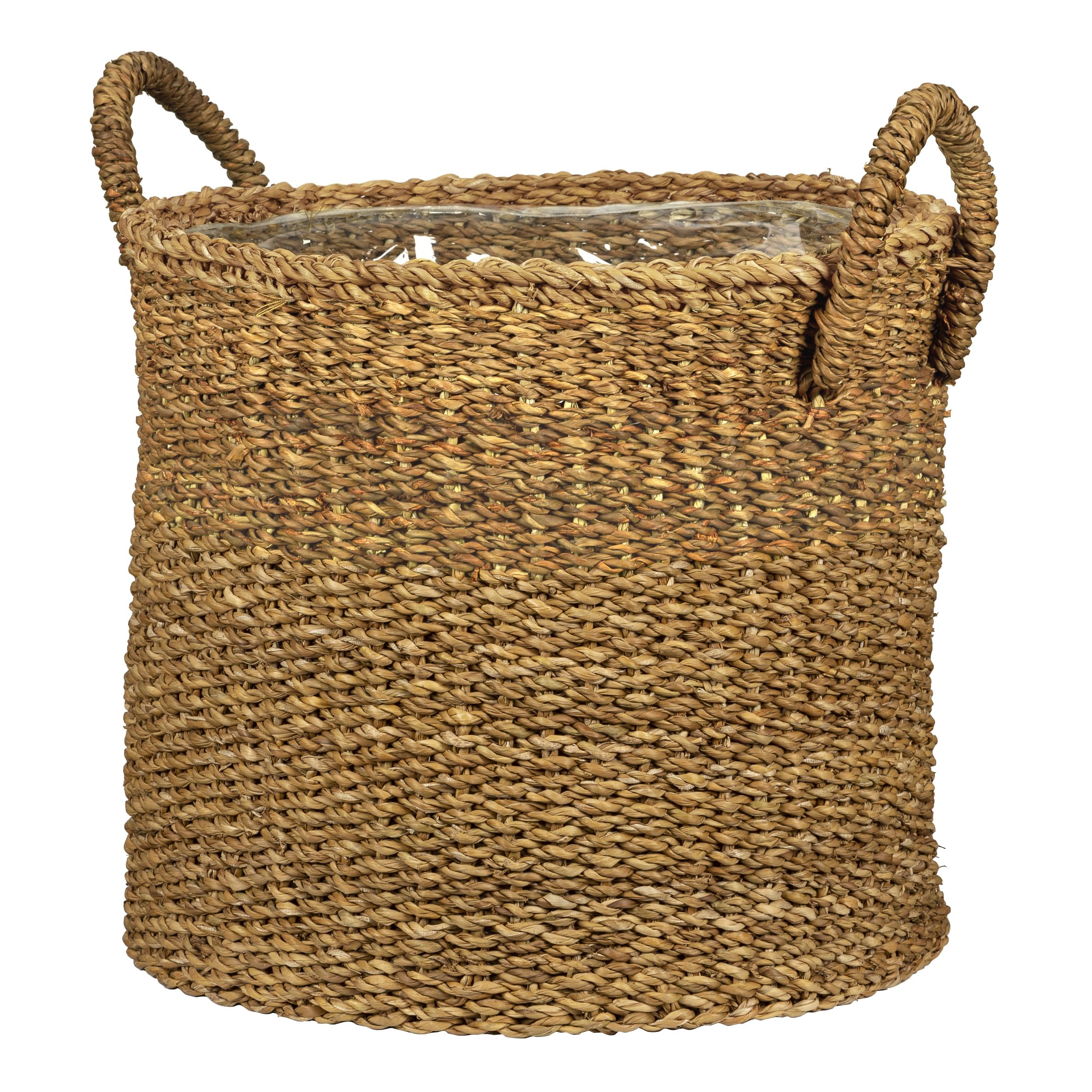 Scheurich Seagrass 37, Basket Planter/Basket Planter/Basket Pot with Seagrass Handles, Colour: Groove, 38 cm Diameter, 33 cm High, 37.4 Litres Vol.