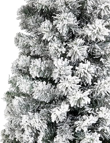 Miniatura 4 de Northlight Árbol de Navidad artificial con lápiz de pino verde tradicional flocado sin luz, 6 x 20 pulgadas