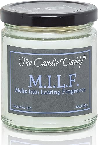 M.I.L.F "Melts Into Lasting Fragrance" - 6 onzas - 40 horas de combustión - Aroma MILF bellamente formulado. Gran regalo divertido para mamá que me