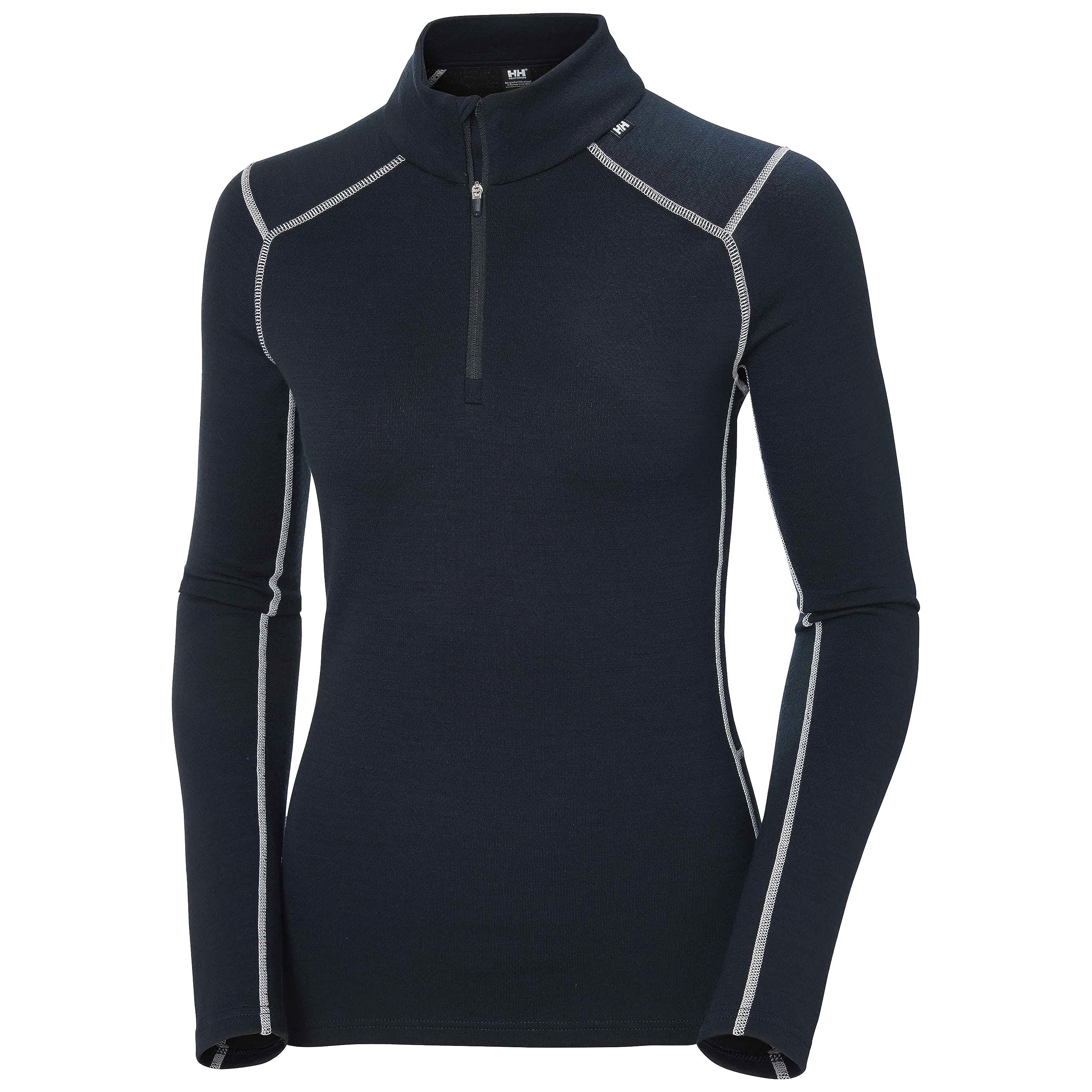Helly Hansen Womens W LIFA Merino Midw 1/2 Zip Baselayer Jacket, Navy, S EU