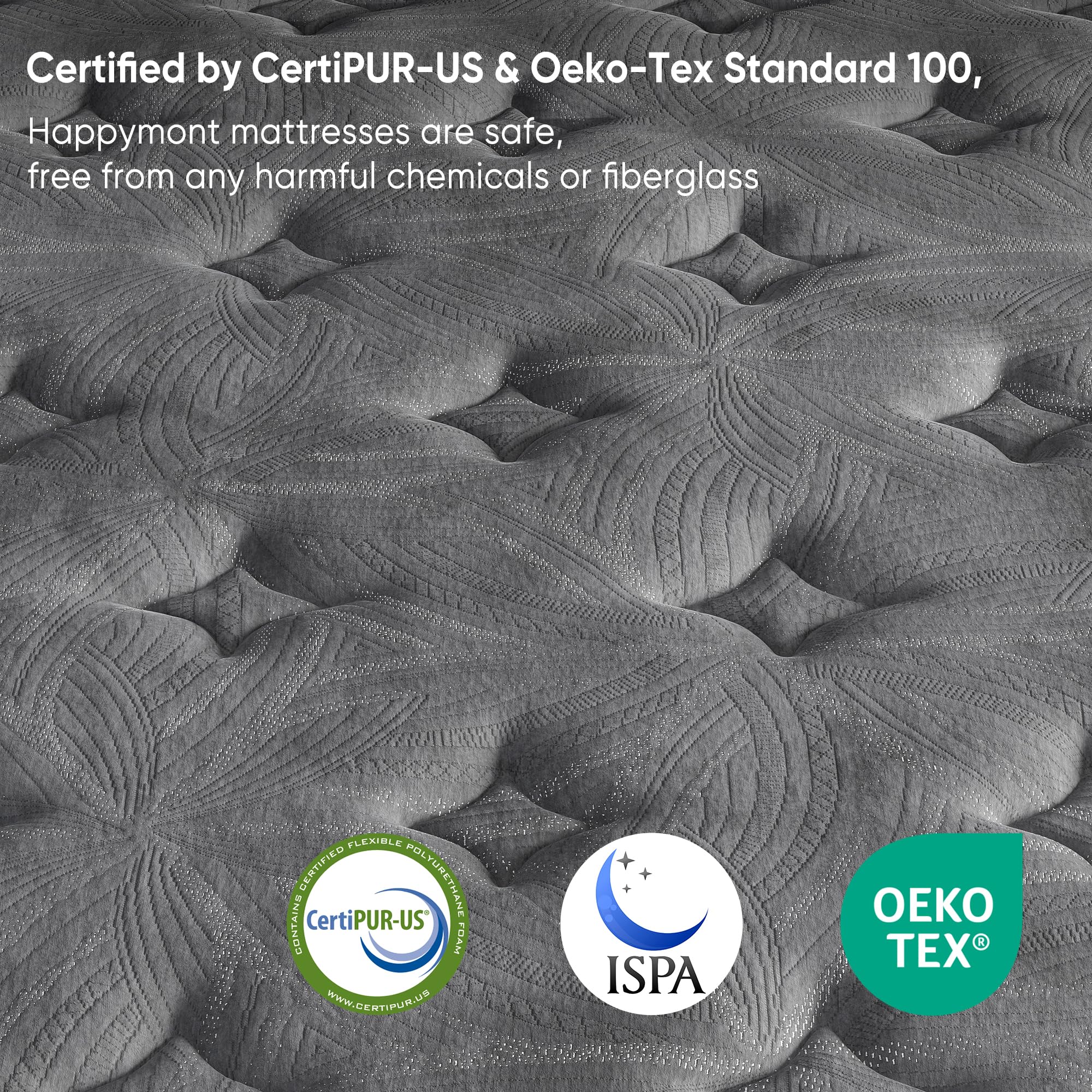 Queen Mattress 10 Inch Hybrid Mattress in a Box, Medium Firm Queen Size Bed Mattresses with Zoned Support, Memory Foam and Pocket Springs for Motion Isolation&Pressure Relief, CertiPUR-US - 4