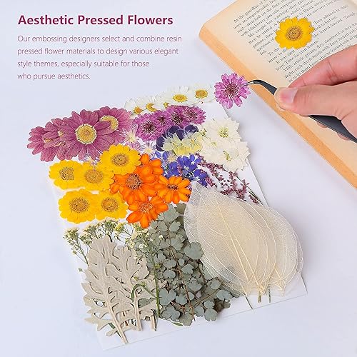 Miniatura 3 de 100 piezas de hojas de flores secas prensadas naturales, herbario de plantas para bricolaje, moldes de resina, fabricación de joyas y manualidades