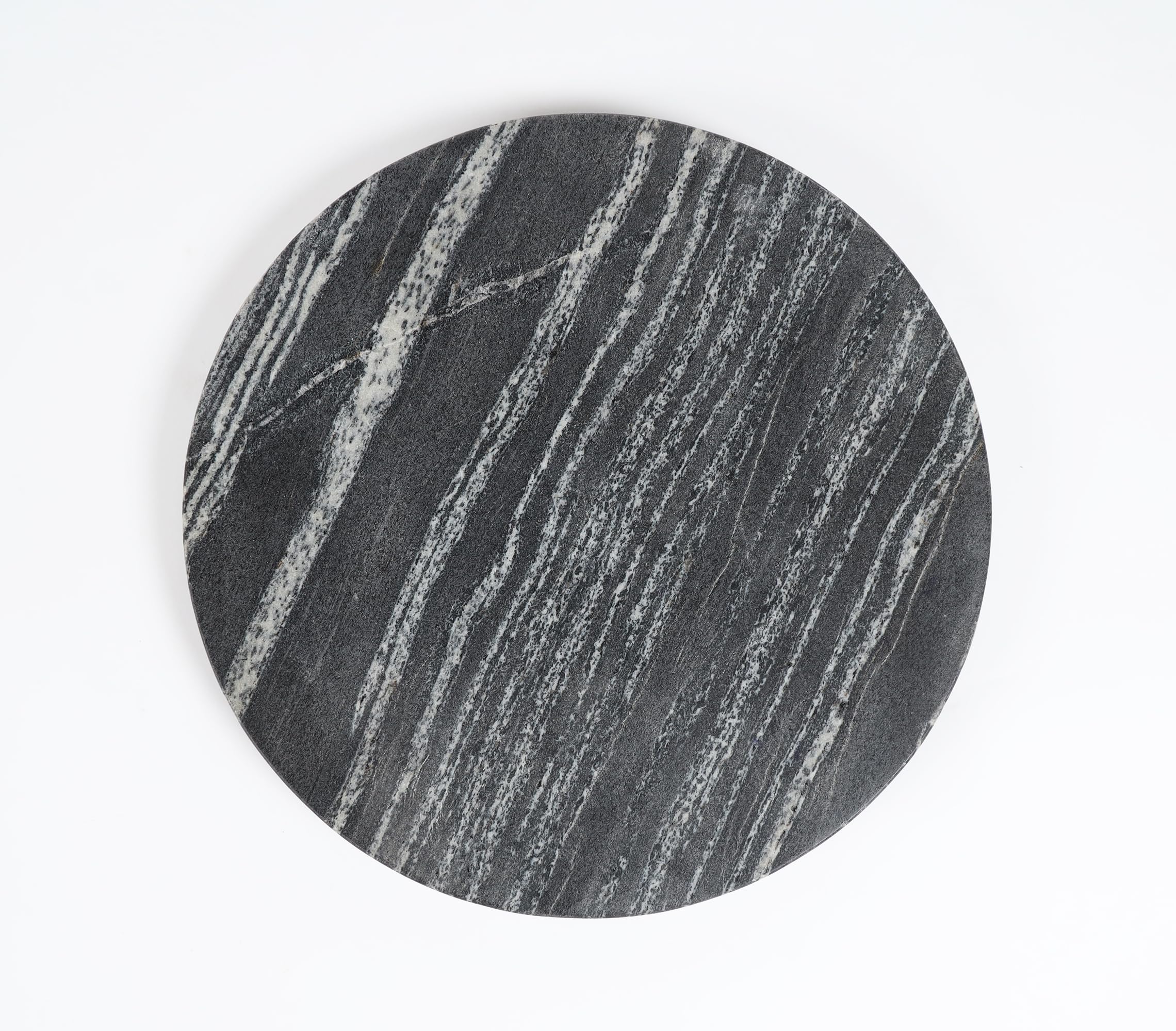 B-Living Marble Tray & Pedestal Stand Perfect Decorative Tray & Coffee Table Decor Use as Plant Stand, Candle Holder, Perfume Tray, Bathroom Tray, Vanity Tray or Kitchen Counter Decor | Round Gray