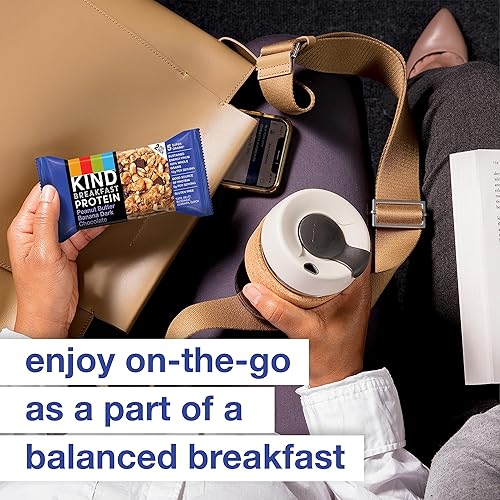 Miniatura 4 de KIND Desayuno, barra de aperitivos saludable, mantequilla de maní, plátano, chocolate negro, barras de desayuno sin gluten, 0.28oz de proteína,