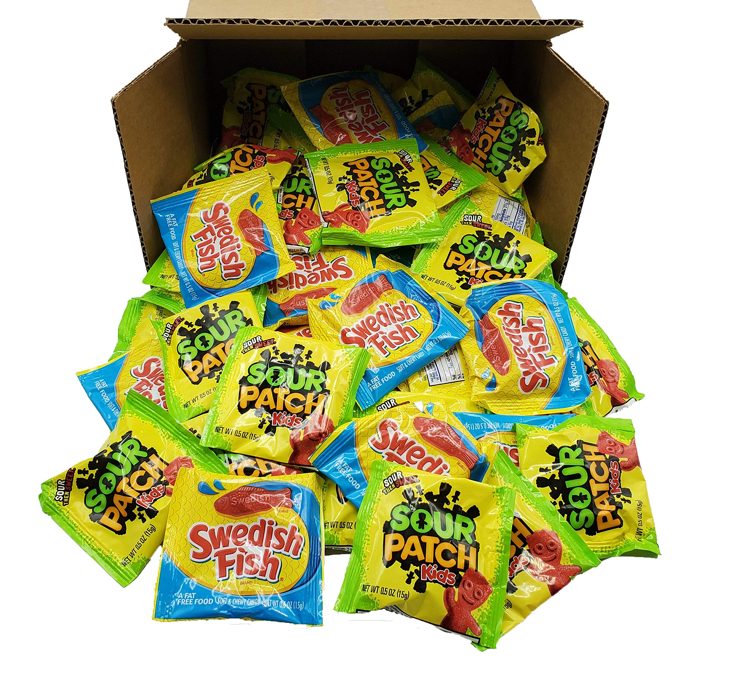 Sour Patch Kids, Swedish Fish, Fun size Candy Mix, Treat Size Bags, (4