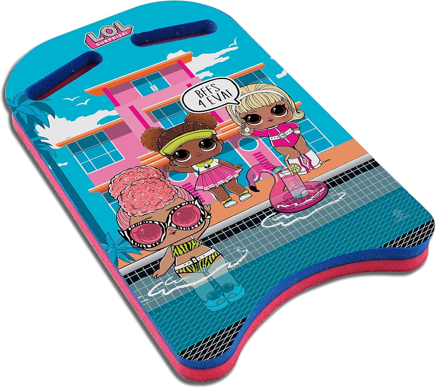 Swimming Pool Training Fitness Exercise Foam Paddle Kickboard Water Toy for Youths with BFFs Graphic Print, Multicolor