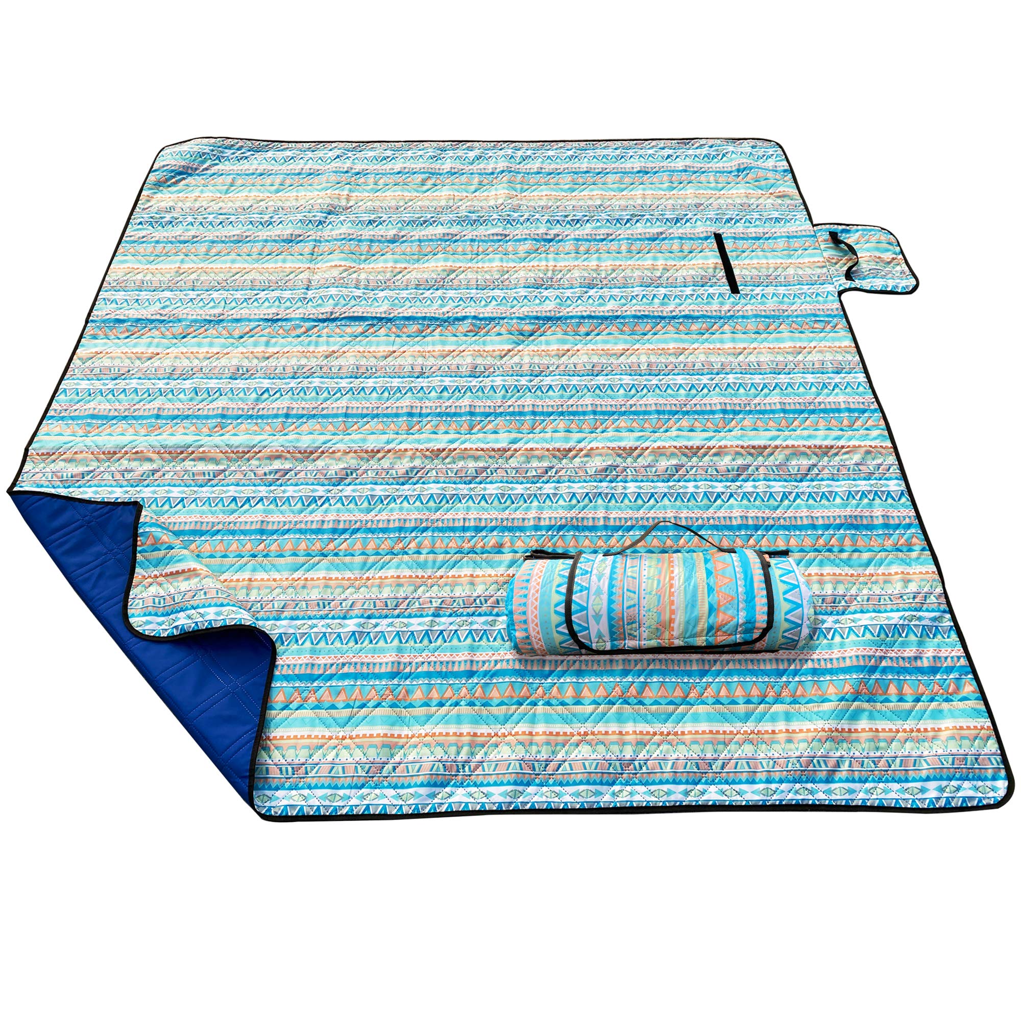 KuoSEN Picnic Blanket Beach Blanket Sandproof Waterproof 79''x79'' 3 Layers, Sandproof Beach Blanket