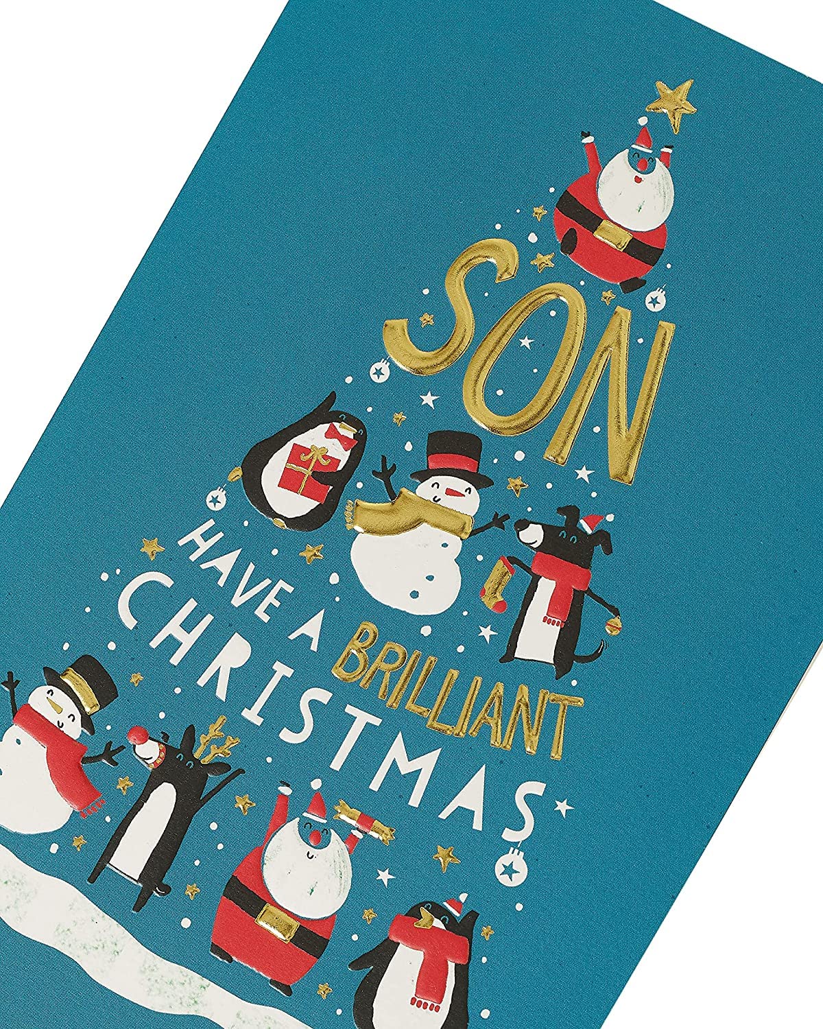 Weihnachtskarte Für Meinen Sohn – Liebevolle Grüße Von Mama & Papa Mit Sternbaum-Design | Personalisierbar