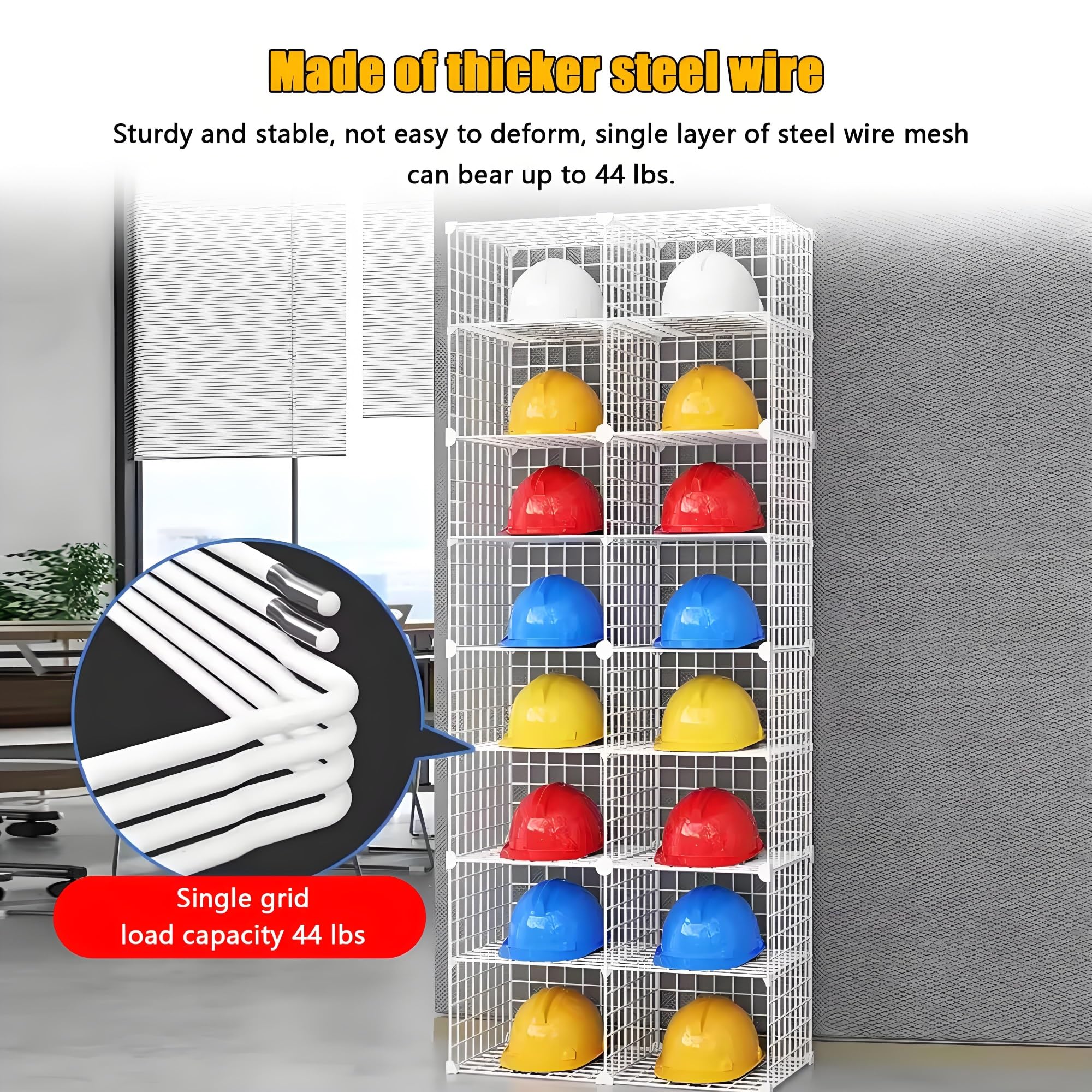 Rollbarer Schutzhelmständer mit 8 stapelbaren Fächern, Aufbewahrungsorganizer für Schutzhelme, mobiler Helmhalter – robustes schwarzes Design für einfachen Zugriff und effiziente Aufbewahrun