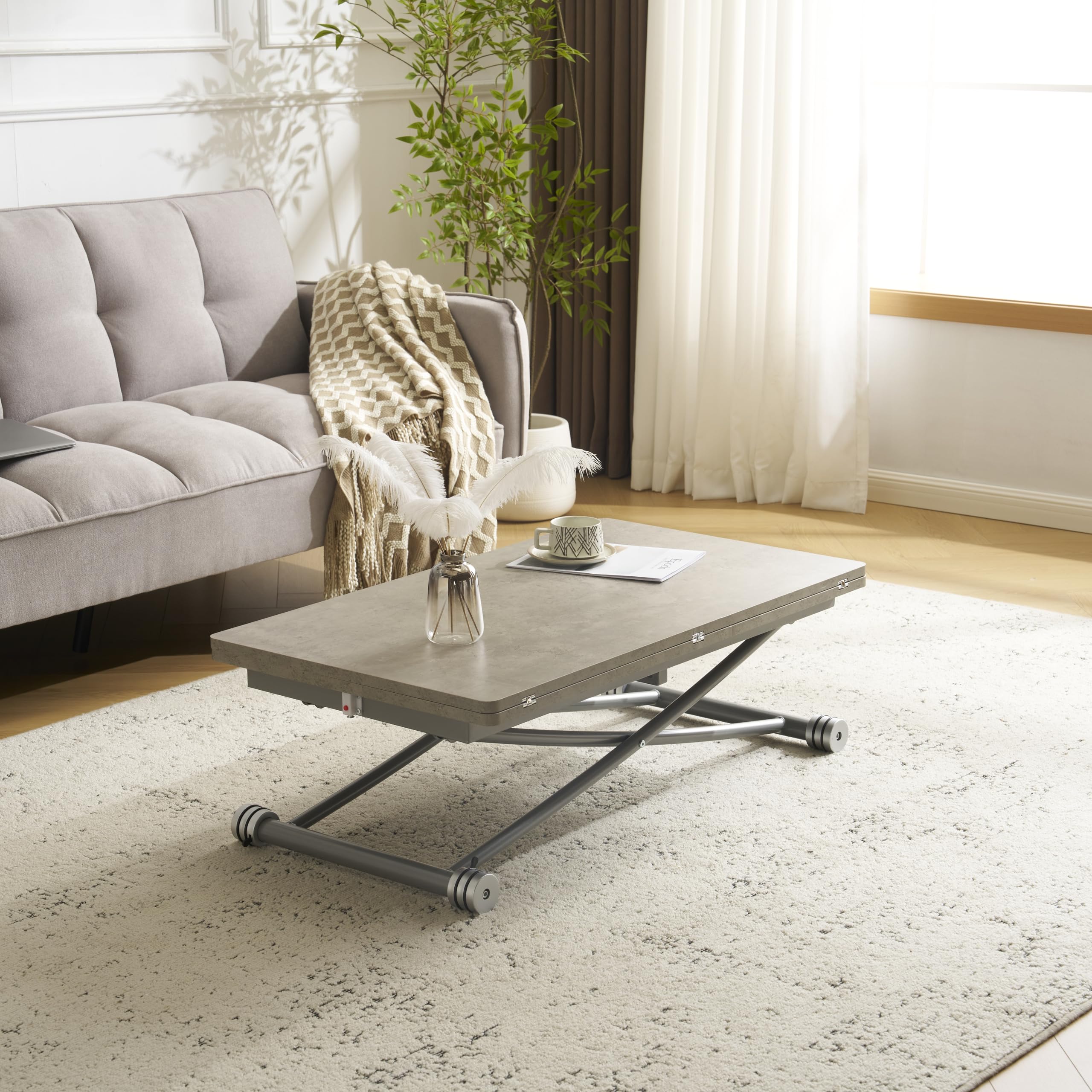 超人気！テーブル 天板が2倍に広がるガス圧昇降テーブル Natural Amazon.co.jp : テーブル 天板が2倍に広がるガス圧昇降テーブル 100×50