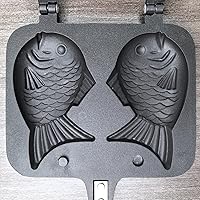 Vista 11 de Taiyaki Maker - Molde para pastel de pescado con forma de molde para tartas, molde para hacer pan, molde doble para cocinar en casa