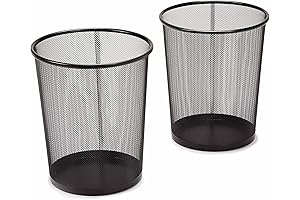 Seville Classics 2-Pack Steel Mesh Wastebaskets: Keep Your Space Tidy and Stylish
