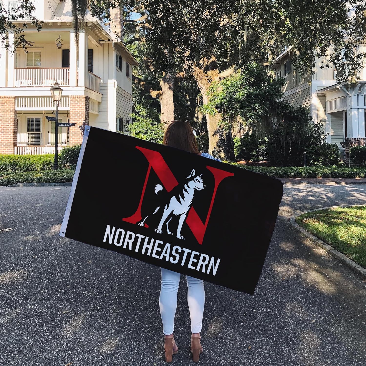 Desert Cactus Northeastern University NU Flag - 3 x 5 Feet Huskies Banner, Indoor/Outdoor Durable Fabric, 100% Polyester Design (Style A) - Image 6