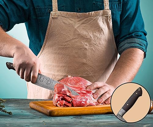 Miniatura 4 de Jayger Cuchillo de chef de cocina de Damasco - Cuchilla afilada - Cuchillos profesionales de espiga completa Cuchillo de carnicero - Cuchillo de