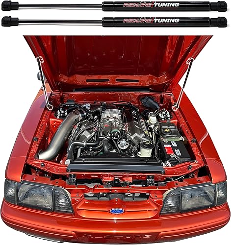 Miniatura 4 de Redline Tuning 21-11012-02 - Sistema de capucha QuickLIFT Plus compatible con Ford Mustang y Mercury Capri 1979-1998 (todos los componentes negros)
