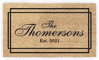 MRC Wood Products Personalized Last Name Coir Coconut Husk Doormat Door Mat 18x30 or 24x36 (18"x 30")