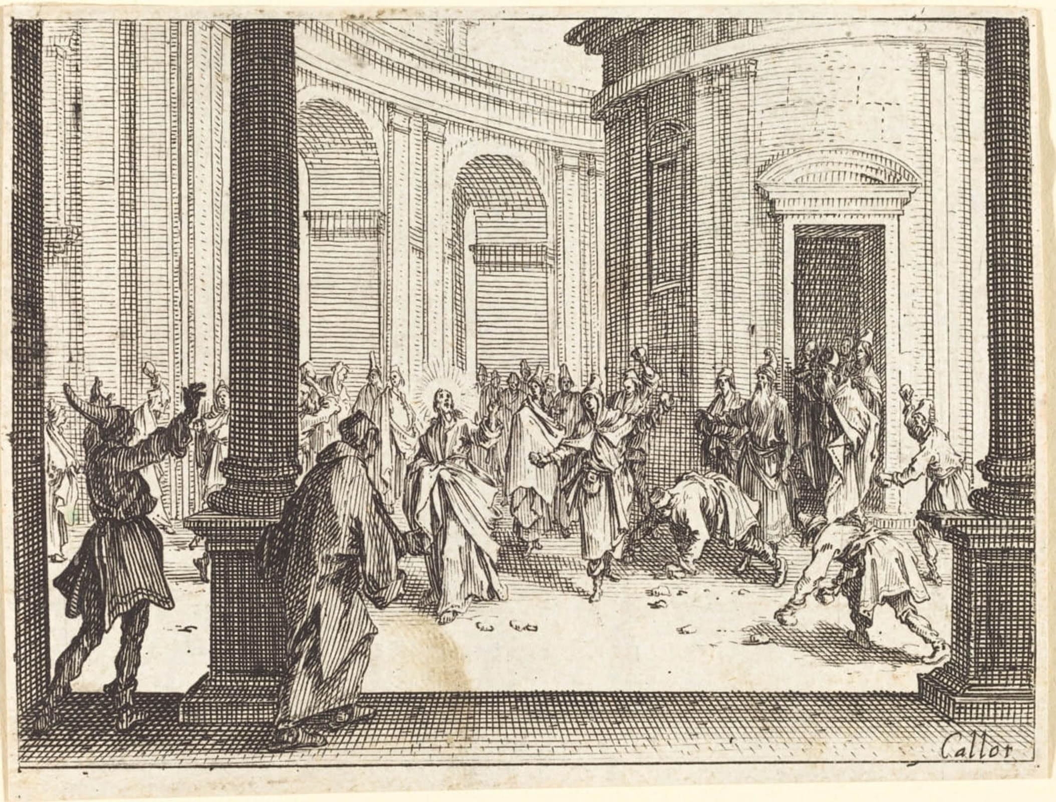 ARTXLXXBN Famous Prints Artwork Pictures Poster Painting Art Stoning of Jesus by Jacques Callot Artwork Landscape Pictures for Home Decor 60x90cm