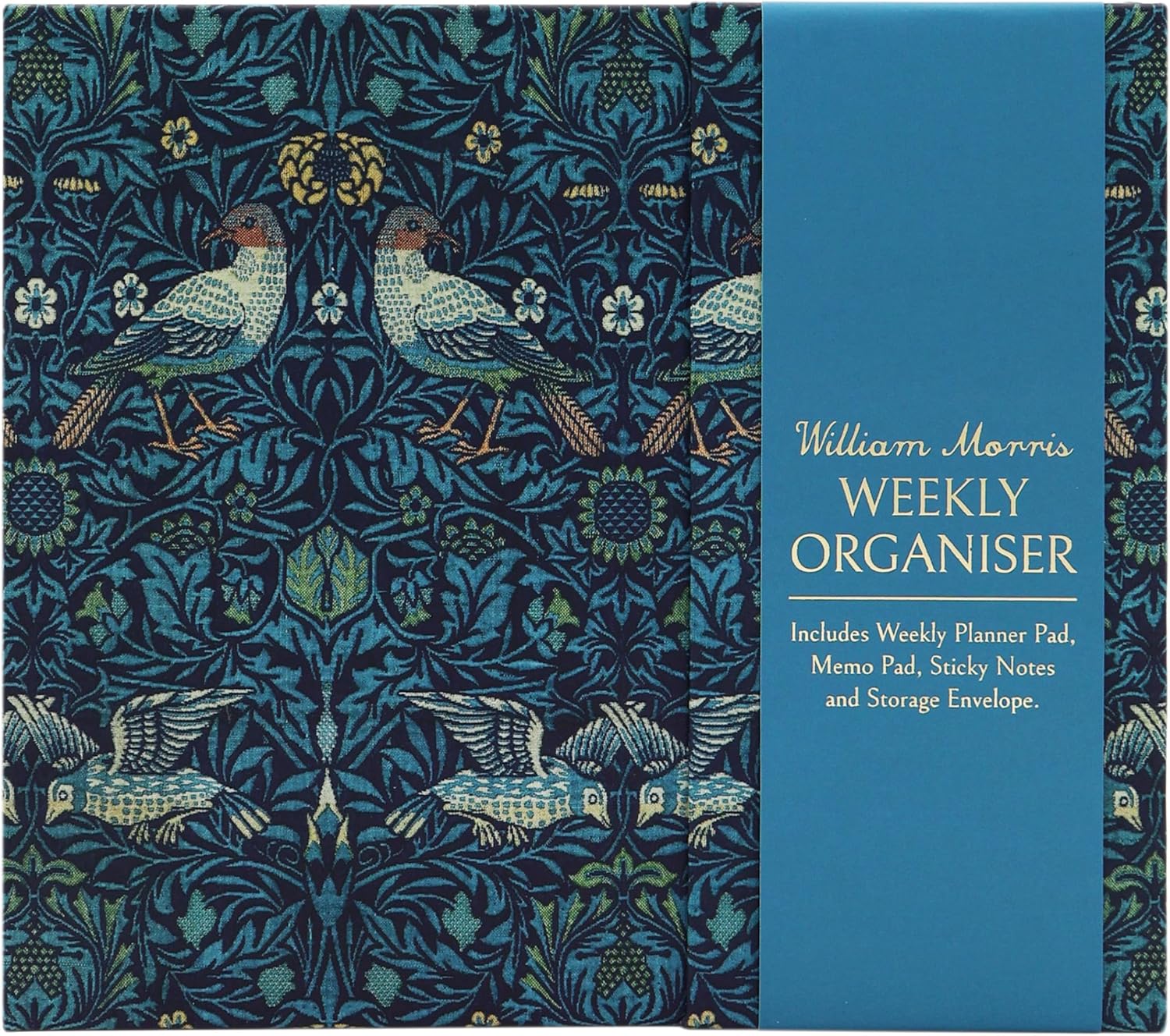 William Morris Weekly Planner Organiser With Sticky Notes - Birds Design