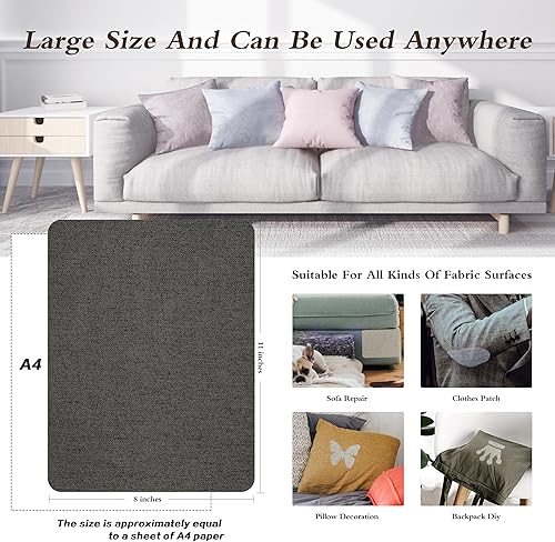 Vista 228 de Parches de reparación de lino grueso, parches de tela de lino autoadhesivos, 8 x 11 pulgadas, 2 unidades, multicolor, se pueden utilizar