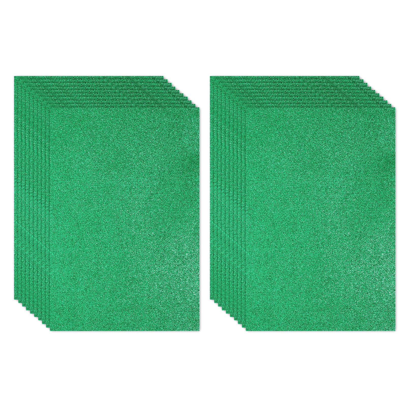 PATIKIL 20 Sheets 2mm Glitter Foam Sheet, 16" x 12" Green Sparkle EVA Paper, 16x12"