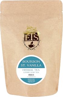Bourbon St Vanilla Rooibos Caffeine Free Tea Pouches - 4oz | Loose Leaf Herbal Blend with Sweet Vanilla Almond Flavor | Naturally Smooth & Aromatic Rooibos Pouch | Enjoy Hot or Iced All Day