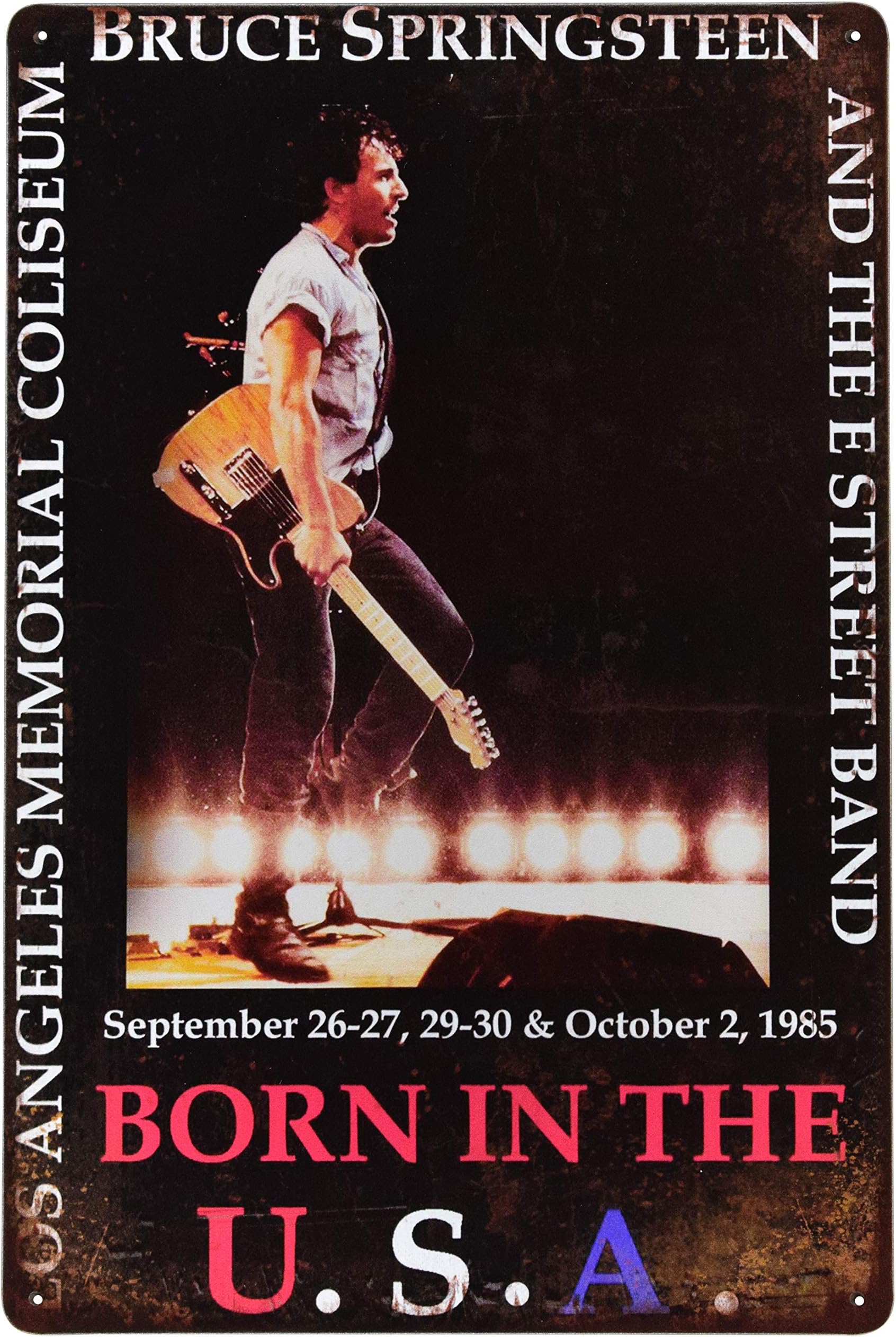 Karmour Accessories Concert & Band Posters, Vintage Tin Metal Signs For Studios, Office, Garage, Man Caves (Bruce Springsteen Born In The USA)