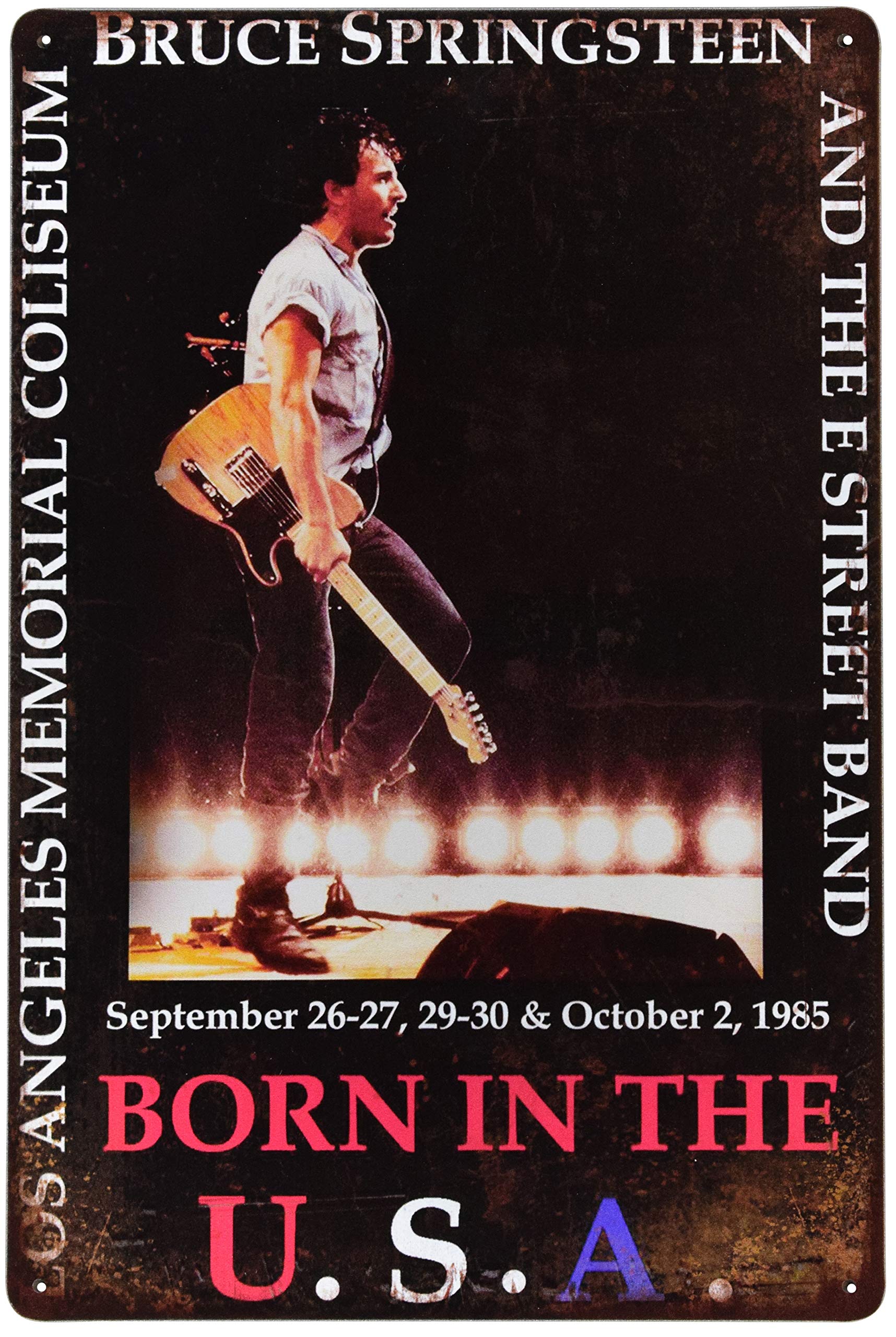 Karmour Accessories Concert & Band Posters, Vintage Tin Metal Signs For Studios, Office, Garage, Man Caves (Bruce Springsteen Born In The USA)