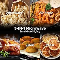 Vista 2 de BLACK+DECKER Horno microondas 5-en-1 con función de freidora de aire, combinación, horneado, asado y cocción por convección, 0,9 pies cúbicos