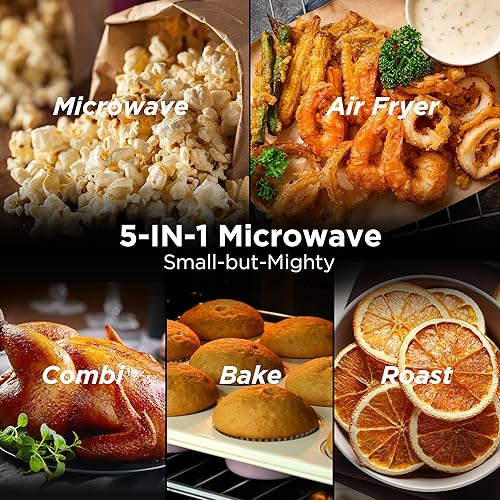 Miniatura 2 de BLACK+DECKER Horno microondas 5 en 1 con modos de cocción por freidora al aire, combinado, hornear, asar y convección, de 0.9 pies cúbicos