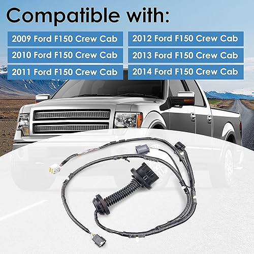 Miniatura 2 de Conjunto de arnés de cables de puente de puerta derecha del lado del pasajero trasero para Ford F150 Crew Cab 2009-2014, 9L3Z-14630-CAA,