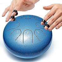 Vista 3 de Tambor de lengüetas de acero, instrumento de percusión, tambor de mano, tambor para chakras con bolsa de viaje acolchada, mazos, para meditación