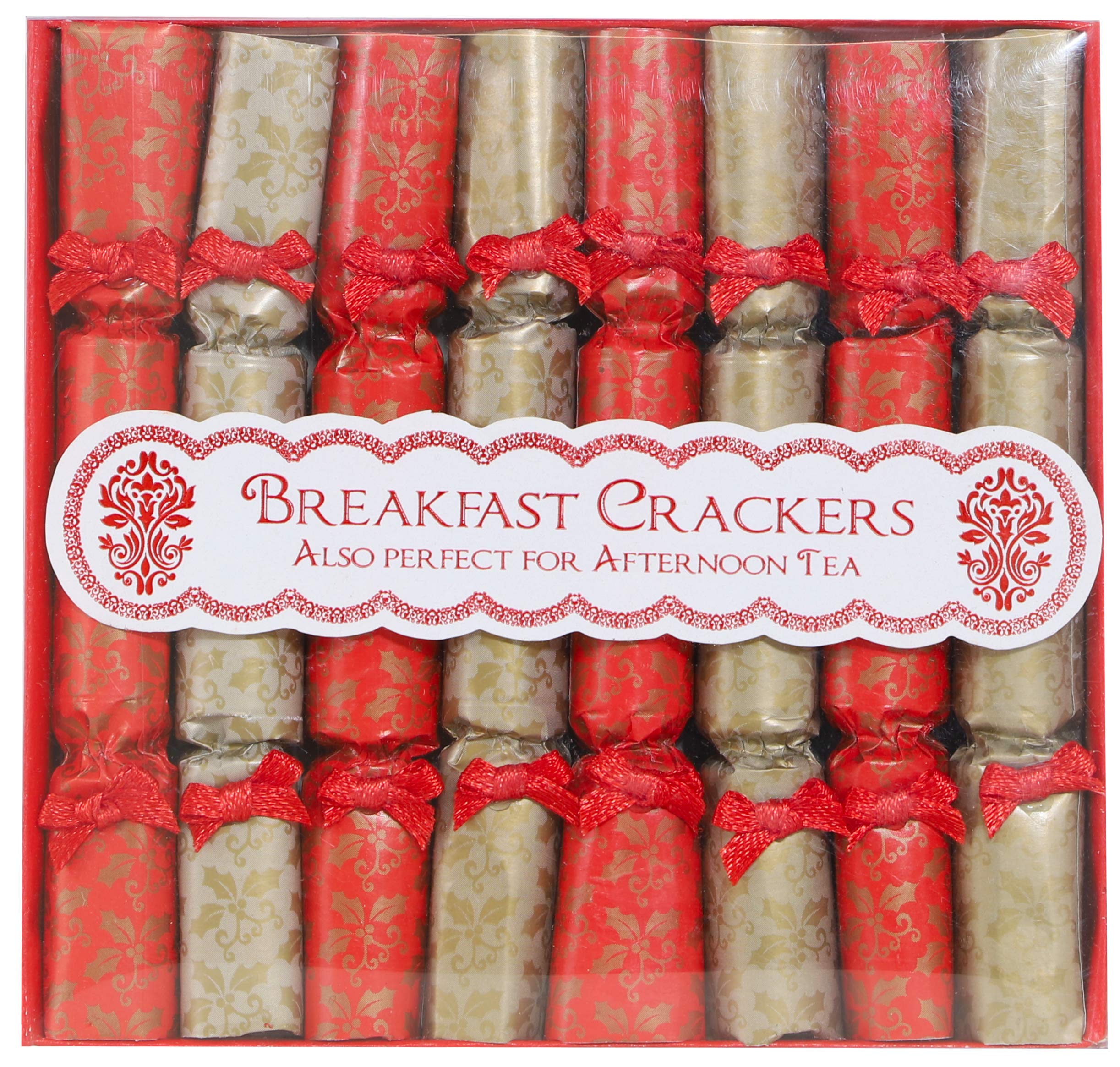Toyland Gold/Red Toyland® Pack Of 8 - Mini & Breakfast Crackers - Christmas Crackers