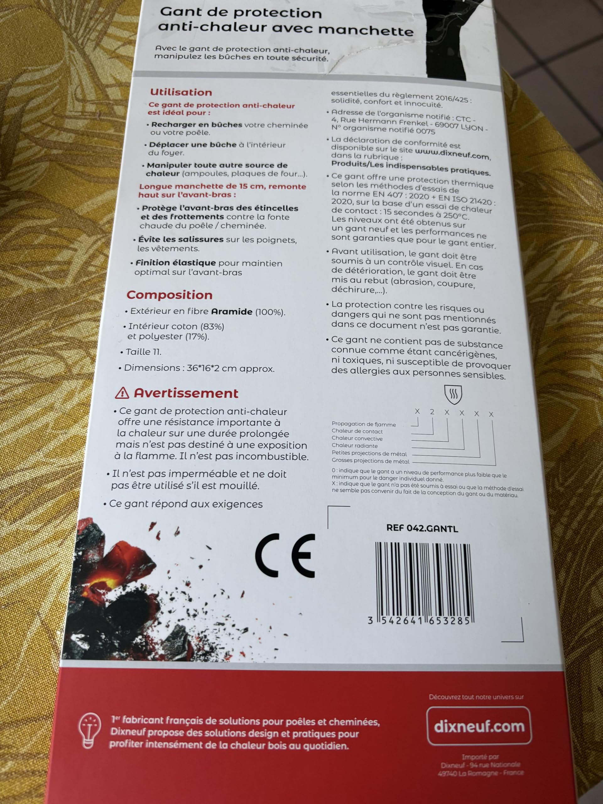Dix neuf Gant Anti Chaleur Vulcan
