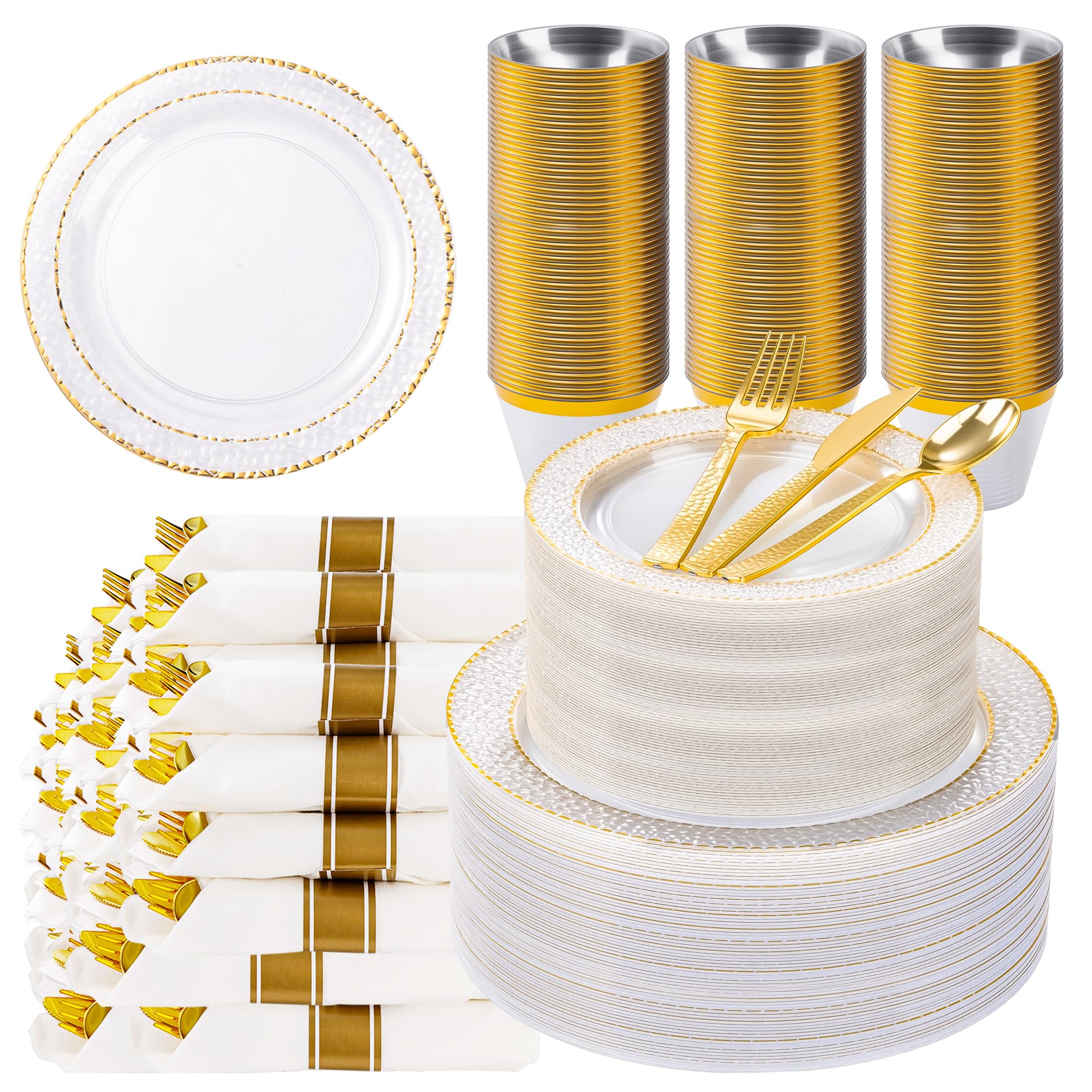 Black Plastic Plates - 350 Pack for 50 Guests -13 Black Plastic Plates - 350 Pack for 50 Guests -13