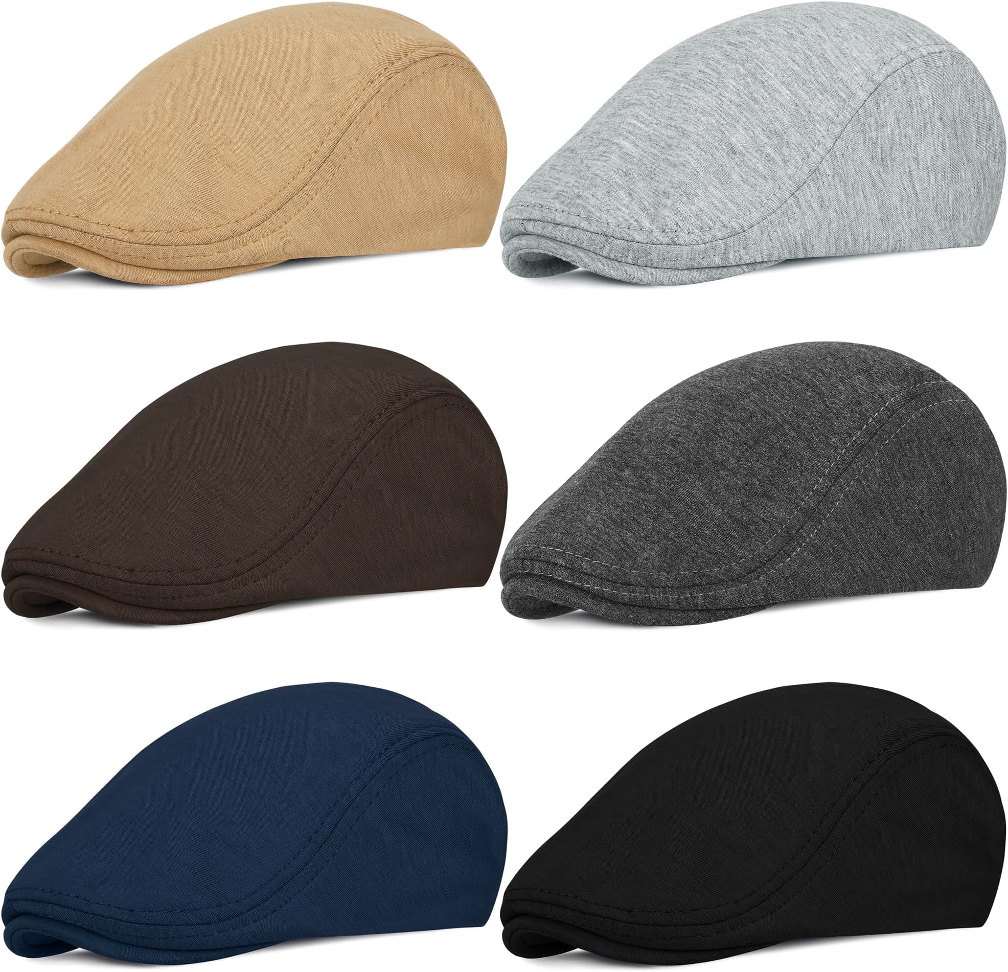 6 Pieces Men's Newsboy Caps Gatsby Cabbie Driving Hunting Cap Newsboy Flat Cap Irish Hats Ivy Hat