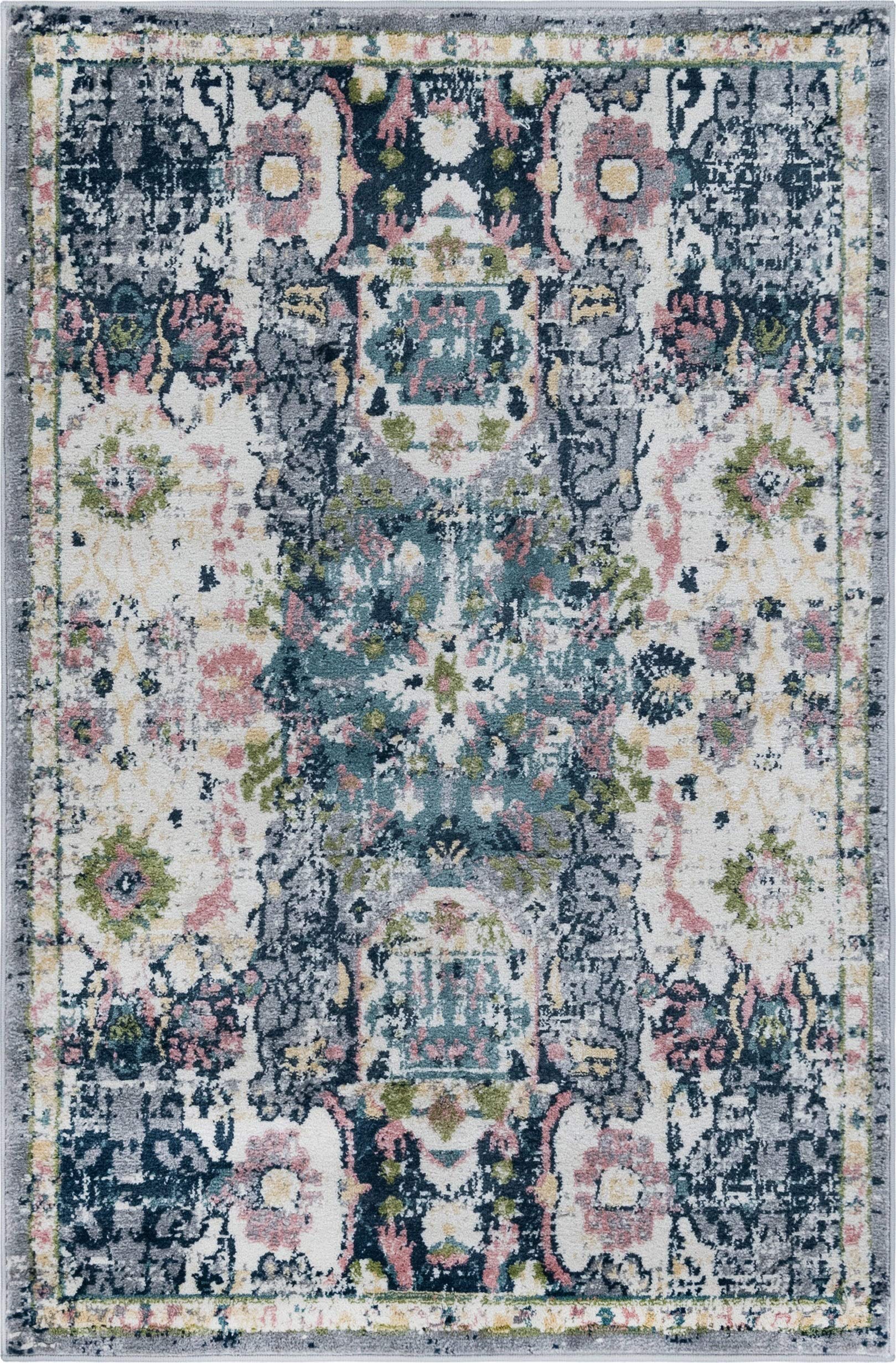 Rugs.com Charleston Collection Rug – 4' x 6' Ivory Low-Pile Rug Perfect for Living Rooms, Large Dining Rooms, Open Floorplans