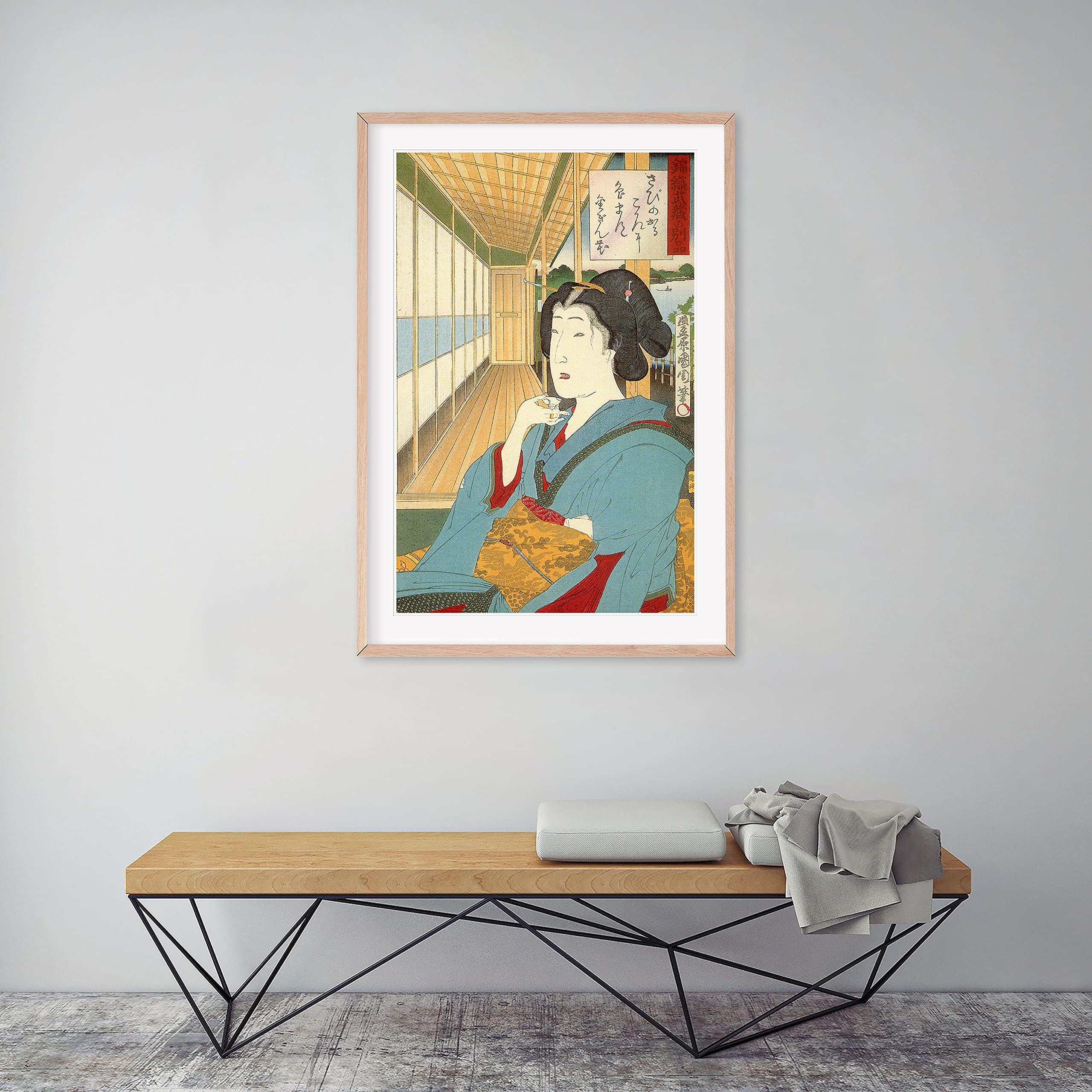 Beauty drinking tea 1883 Japanese Art