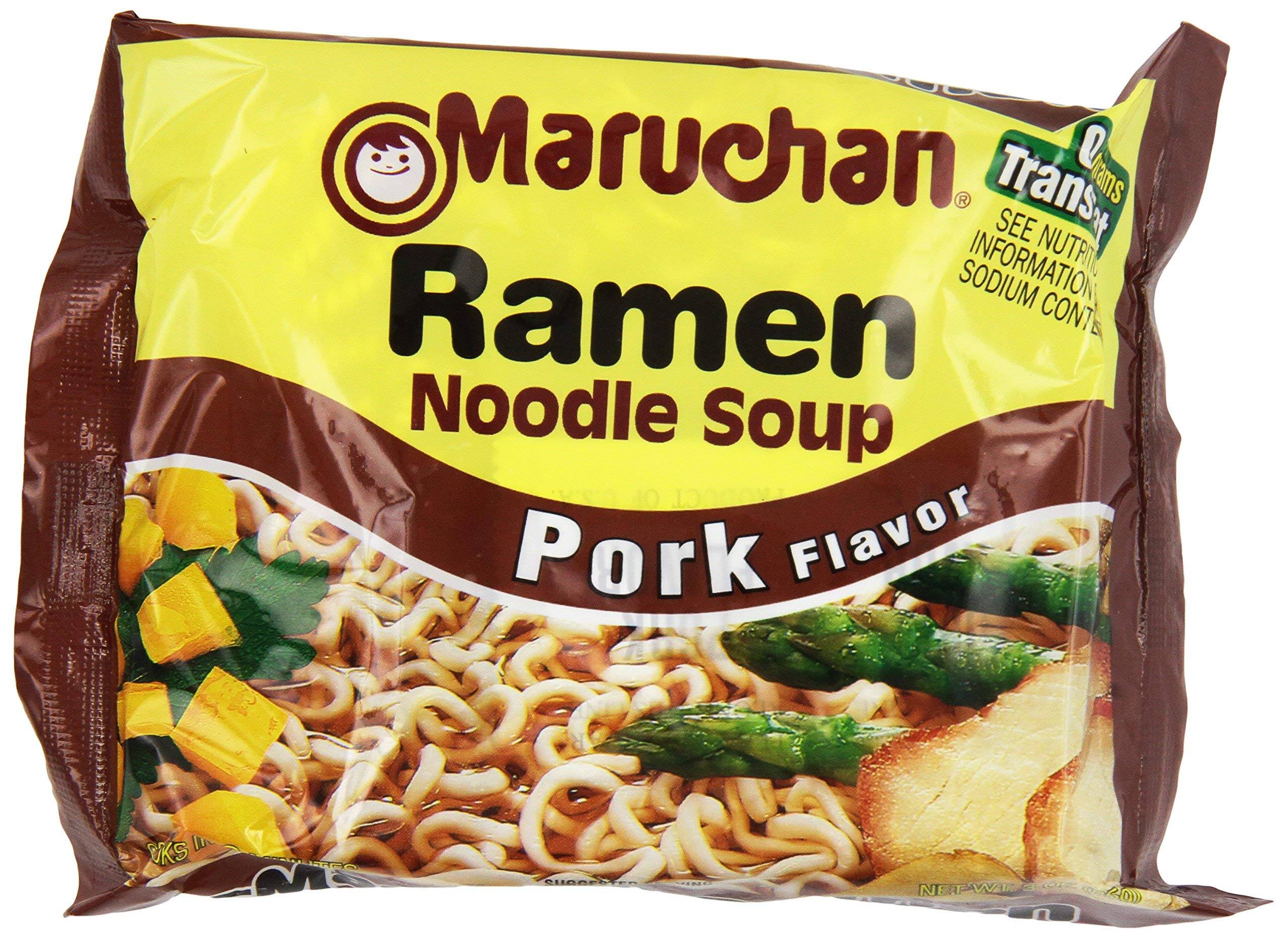 Maruchan Ramen Pork Flavored Noodle Soup 3 oz (Pack of 24)