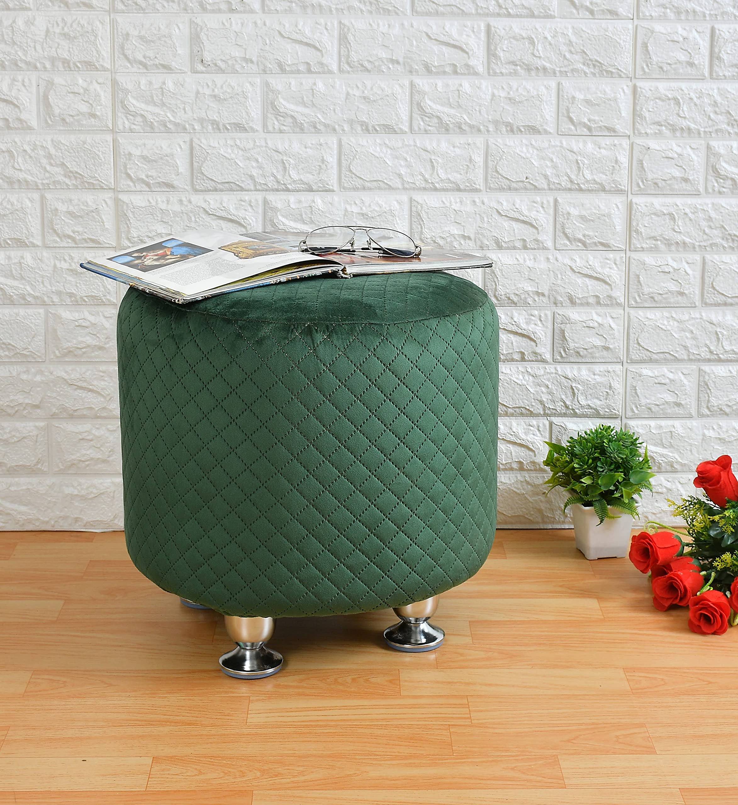 HOMTHINZ Ottoman Pouffes Stool for Living Room Poof Sitting